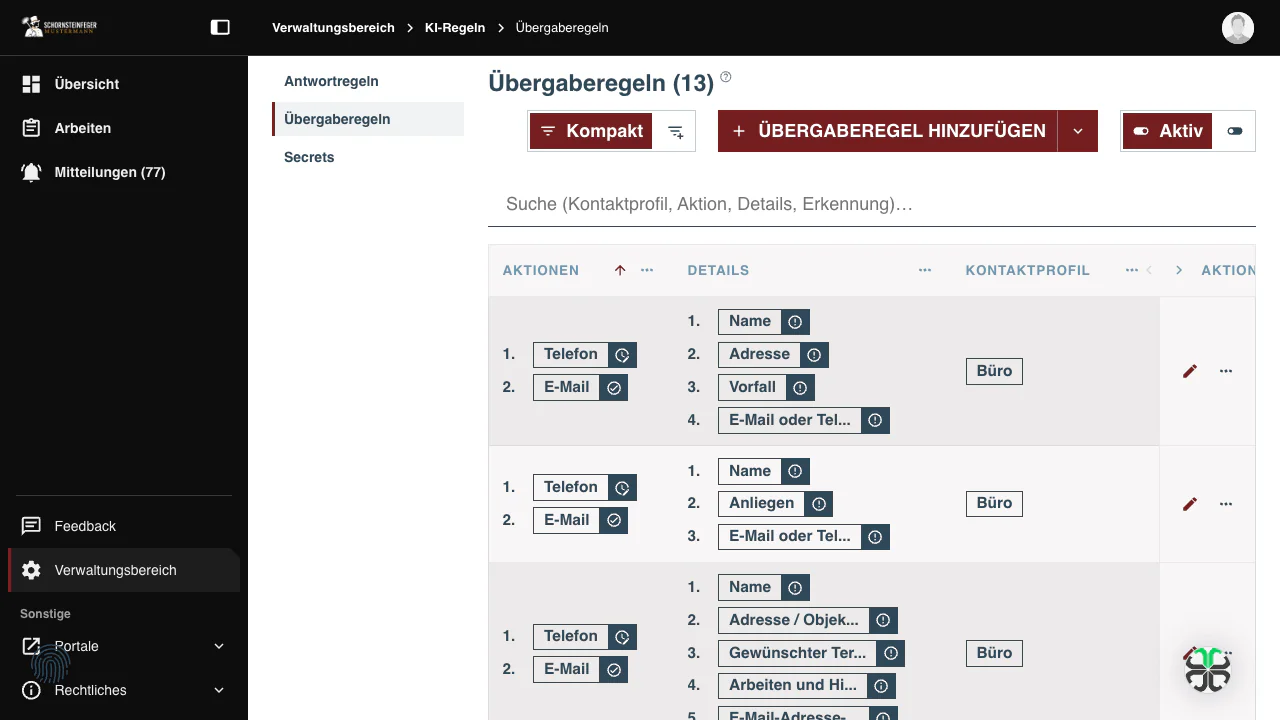 KI-Regeln: Übergaberegeln